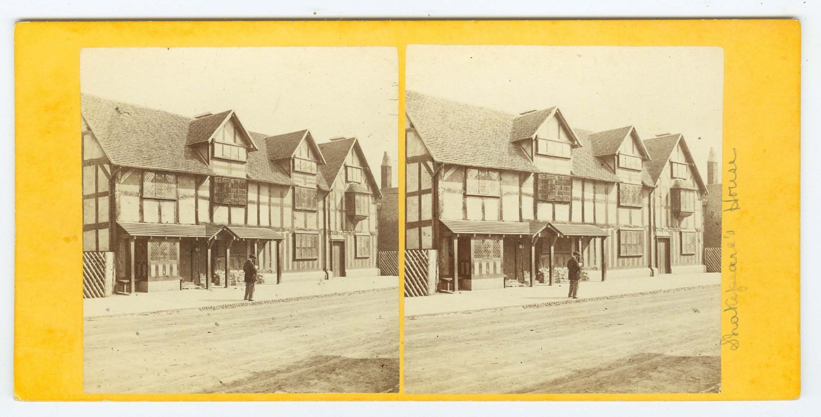 G2674~ ENGLAND – Shakespeare’s House Stratford on Avon 1860s Stereoview