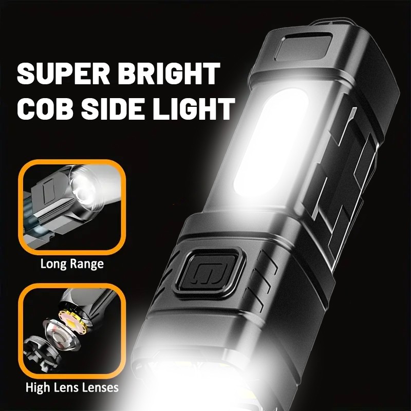 2 Pcs Mini Flashlight Rechargeable LED Small Flashlight EDC Pocket ...
