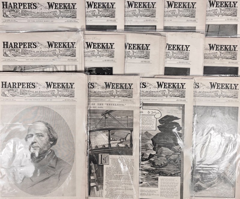 1887 Harper's Weekly of 14 Consecutive Weeks Jan 1 - Apr 2, Plus "The New South"