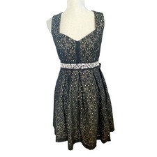 MONTEAU Retro Party Cocktail Dress size Medium Black 0961
