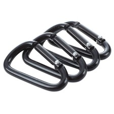 20x Black Carabiners Push Spring Snap Clip Hook Keychain Key D-Ring Hiking Small