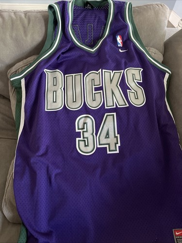 Ray Allen Milwaukee Bucks Nike Jersey Swingman NBA Sewn Purple Men 2XL