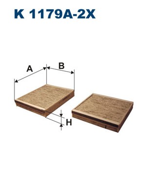 K 1179A-2x Filtron Filter, Cabin Air for Citroen, DS, GAZ, Khodro, Peugeot