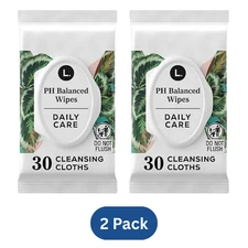 L. Fragrance-Free Feminine Wipes 30 Ct| pH Balanced Gentle (60 total ct. )
