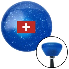 Switzerland Blue Retro Metal Flake Shift Knob w/ M16x1.5 Insert Shifter Auto