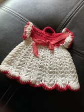 Handmade Crochet Red & White potholder /Soap Bottle Dress Décor
