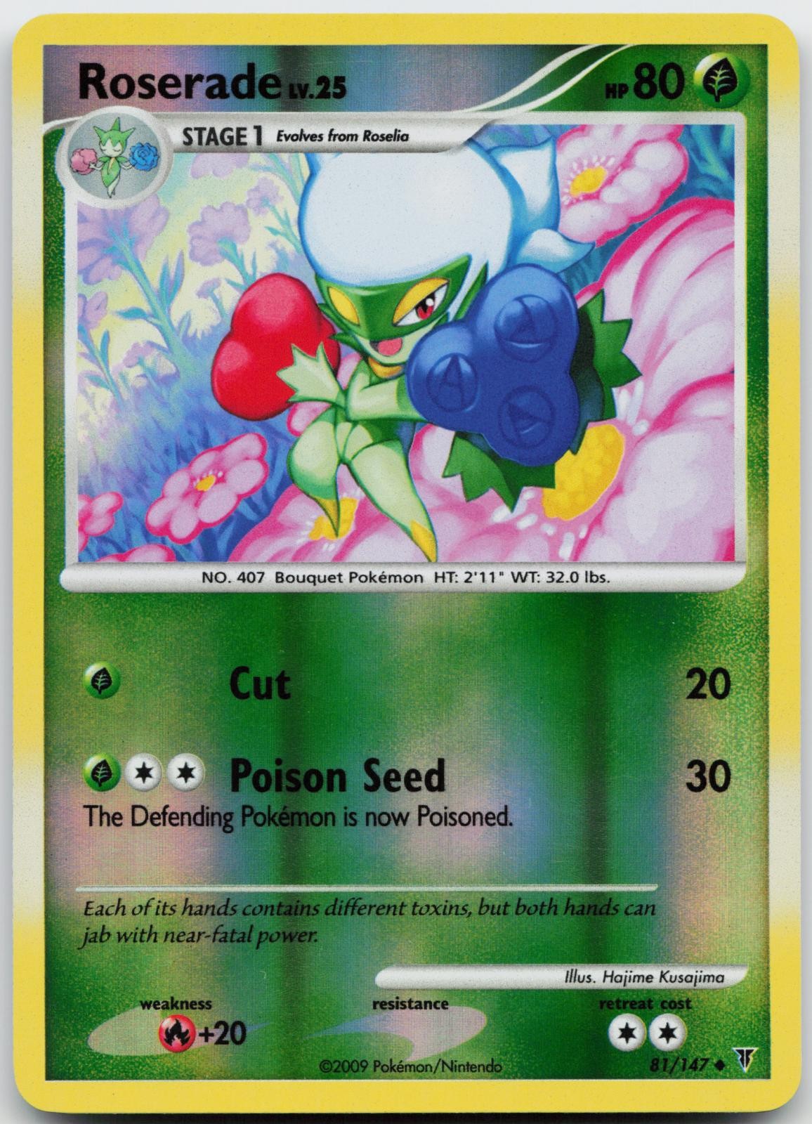 Roserade 81/147 Reverse Holo Pokemon Supreme Victors - NM