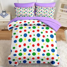 Comforter Set Twin Size, Rainbow Green Red 5 Pcs Bedding for and Adults, Blue...
