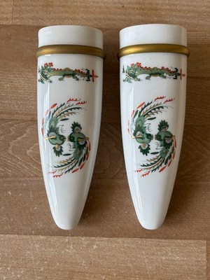 Meissen Dragon Green Pair of Vases or Pockets