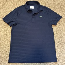 Polo deportivo a rayas azul marino Lacoste manga corta para hombre L