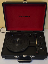 Crosley Portable Suitcase Turntable Bluetooth 3-Speed Black/Red RCA Jack