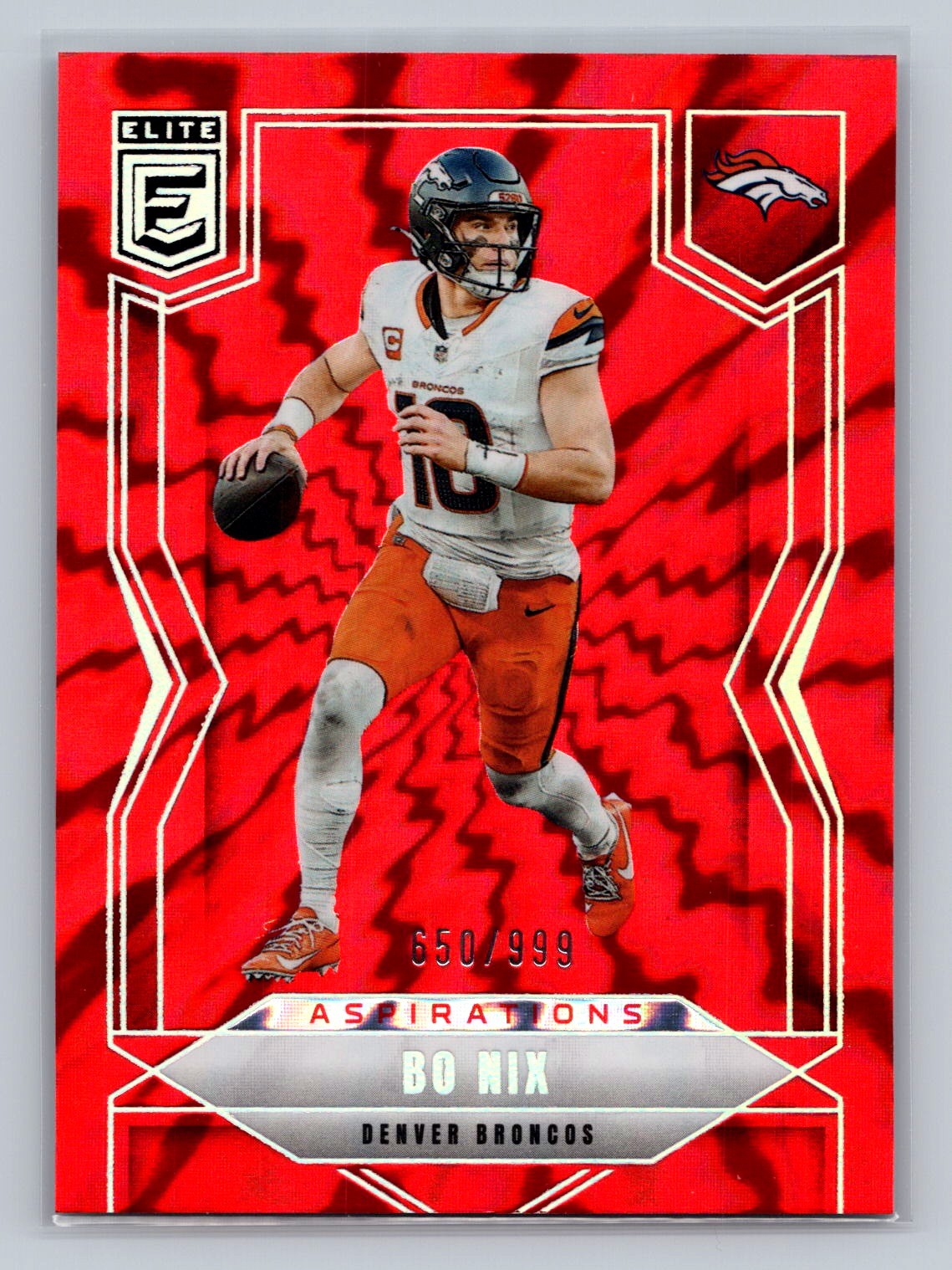 Bo Nix Aspirations Shimmer #/999 2025 Donruss Elite #43