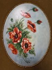 Set of 3 Vintage Aydê Hand-Painted Floral Ceramic Plaques in Gold Frames — photo 8