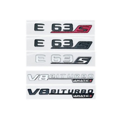 AMG E43/E53/E63/E63S V8 Biturbo 4MATIC 3D Glossy Black ABS Letters Emblem