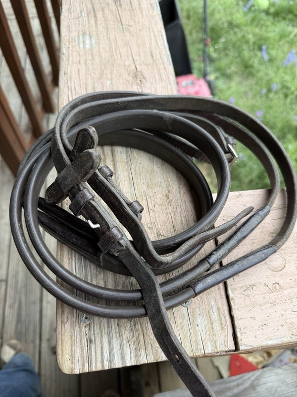 Used Courbette English Reins Rubber Reins Eventing Reins Brown Reins EUC