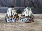 Vintage Tiffany Style Stained Glass Bell Shaped Light Shades | Set of 2 | 6.25"