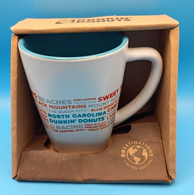 NEW in Box 2017 Dunkin Donuts Destination Coffee Mug North Carolina 12 oz.