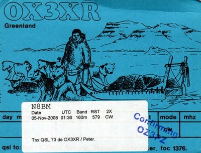 Greenland OX3XR QSL Radio Postcard