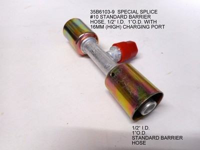BEADLOCK  A/C FITTING,CRIMP HOSE SPLICE #10 W/ R134a 16 mm SERV. PORT 35B6103-9