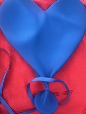 CJ Henry Deflated Heart Balloon Royal  Blue Sculpture *dot On Side*