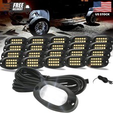 20 Pods White Rock Lights   Quick Connect, 15 SMD Chips, 5M Extension Wires