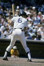 Outfielder Roy White New York Yankees at the plate ready to hit a - Old Photo