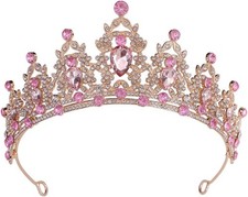 Tiaras for Women Birthday Crown Princess Crowns Rhinestone Girls Pink