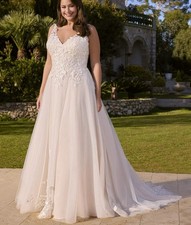 Lace Wedding Dress Bridal Gown 32-60 Plus Size Wide Straps Plus Size Lace Up