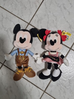 Mickie Mouse Minnie Mouse Plüschtier Neu mit Etikett Oktoberfestversion Disney