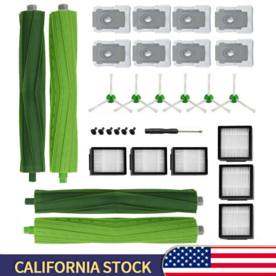 For iRobot Roomba i3 i4 i6 i7 i8/Plus E5 E6 E7 Roller Brushes Filters Dust Bags