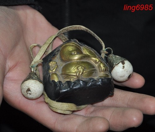Tibet Buddhism temple brass Elephant Jambhala buddha Amulet periapt Pendant - Picture 7 of 7