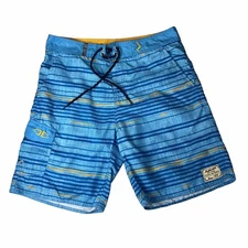 Ocean & Heart men Size 36 Shorts Board Polyester Blue Surf 