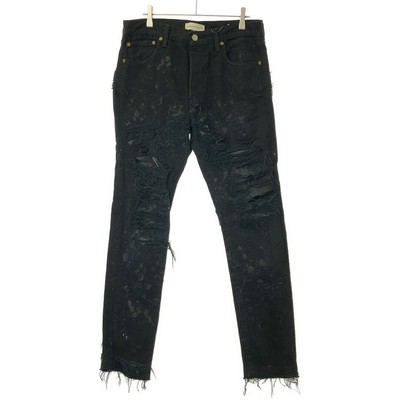 INNOCENCE NY New York Leather Patch Damage Design Denim Pants Used 