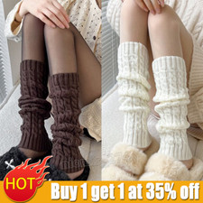 Ladies Winter Warm Leg Warmers Cable Knit Women Knitted Socks Leggings Crochets