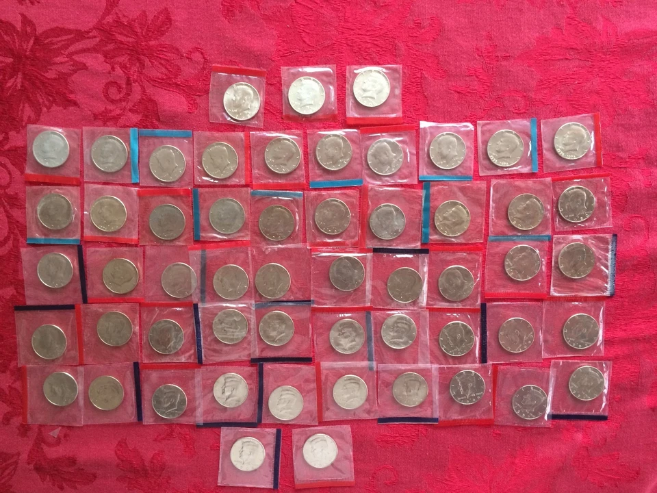 COMPLETE SET OF 1968-1981 1984-1999 P + D BU Kennedy Half Dollars IN MINT CELLO! - Image 2 of 2