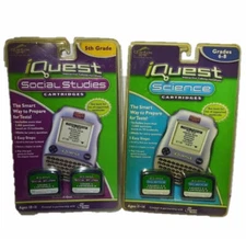2 New Leapfrog Quantum Leap IQUEST Cartridges Social Studies & Science 5th-8th