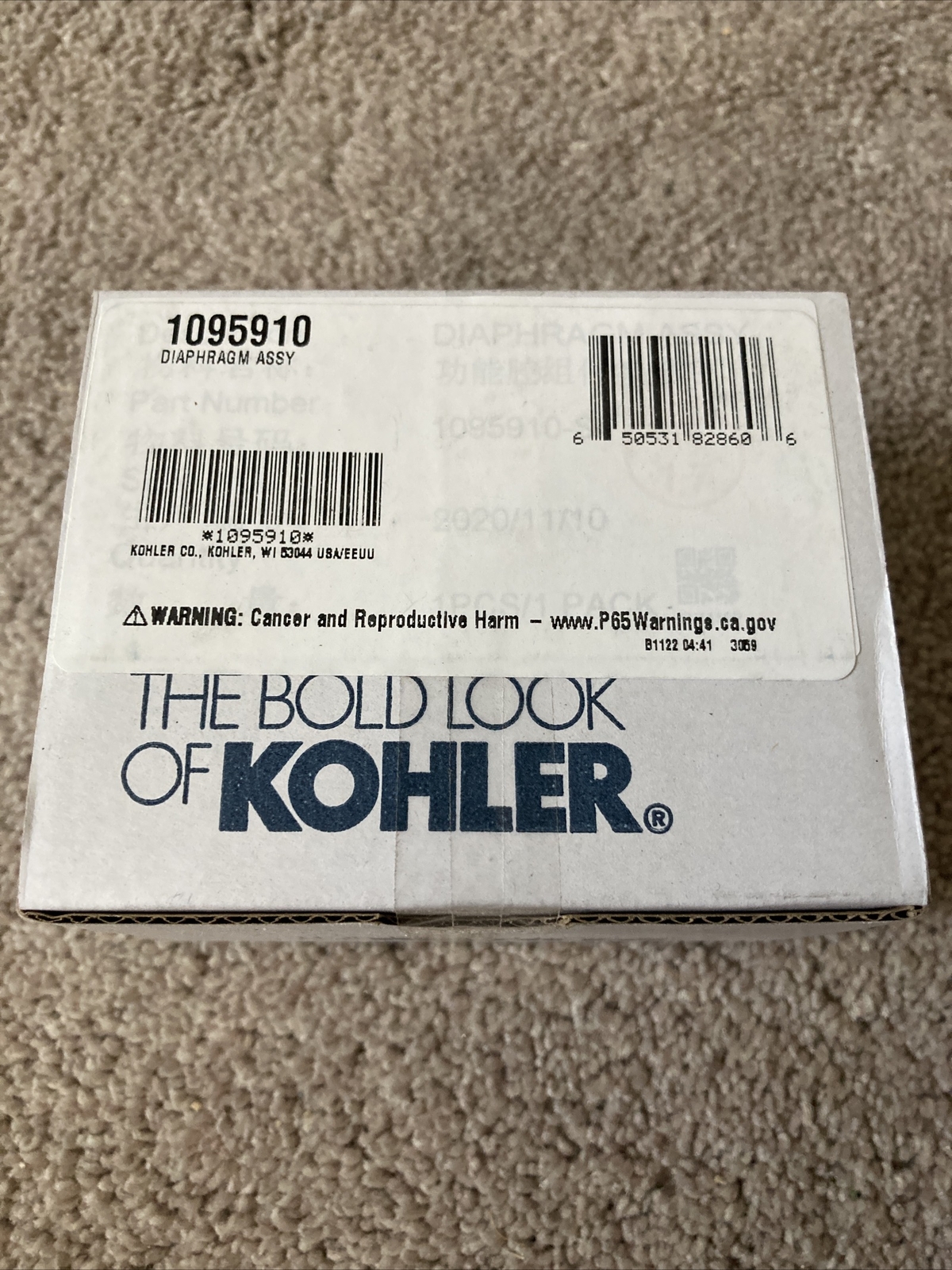KOHLER Diaphragm Assembly 1095910 eBay