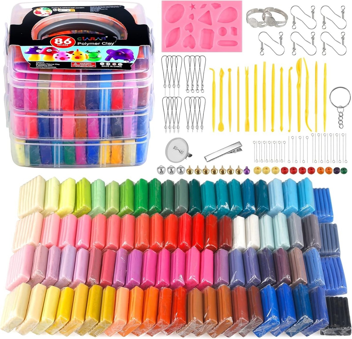 Creative 86-Color Oven-Bake Polymer Clay Kit for Kids and Adults