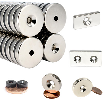 Neodym Magnete mit Loch Bohrung Magnet Quader Scheiben Senkbohrung Senkung N52