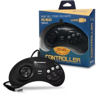 Hyperkin GN6 Premium Genesis-Style USB Controller for Mac/Windows PC M07058 NEW
