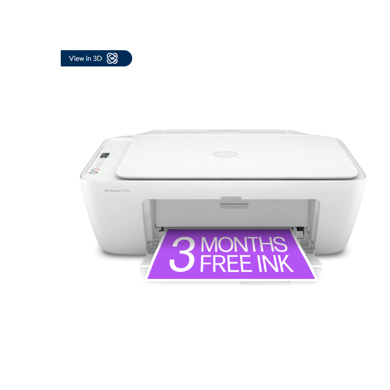 HP DeskJet 2752e AllinOne Wireless Color Inkjet Printer with 3 Months Free Ink eBay