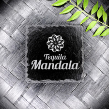 Tequila Mandala Slate Coaster Brand New Handcrafted Laser Engraved Square