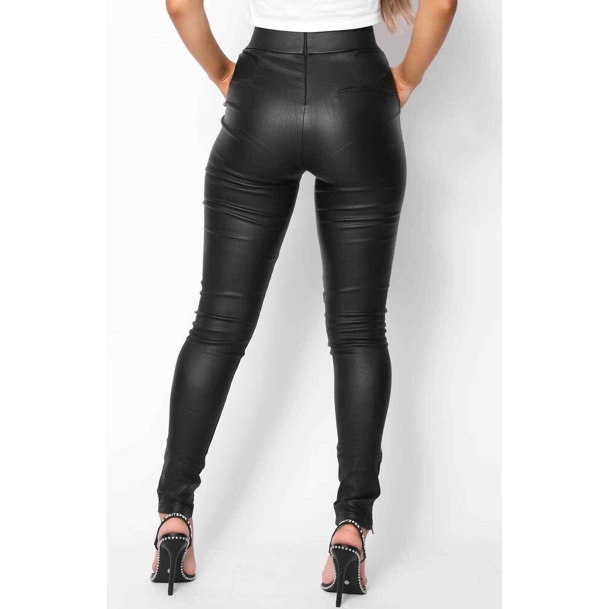 White Fox Boutique Black Faux Leather Pants | eBay