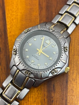 Vintage Vogue Watch Diver Style 40mm Silver/ Gold Tone New Battery