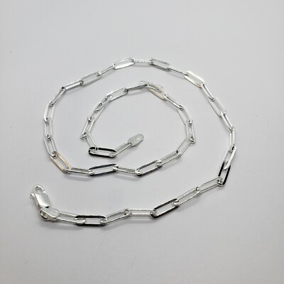 925 Sterlingsilber hochwertige Büroklammer Kette Halskette Armband 4 mm 7'' ~ 30''