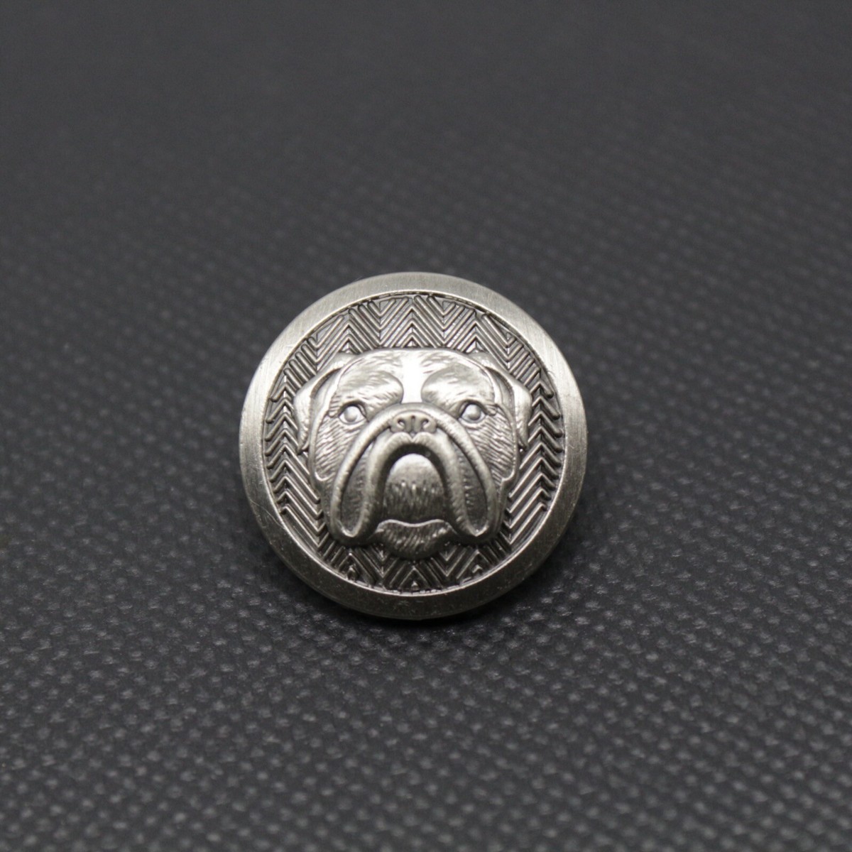 London Badge & Button Co Bulldog Herringbone Pewter Blazer Button
