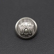 London Badge & Button Co Bulldog Herringbone Pewter Blazer Button Large 21mm