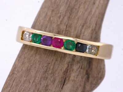 Ewigkeitsring 9 kt Gelbgold Kanal-Set LIEBSTE mehrere Größen hergestellt in Großbritannien