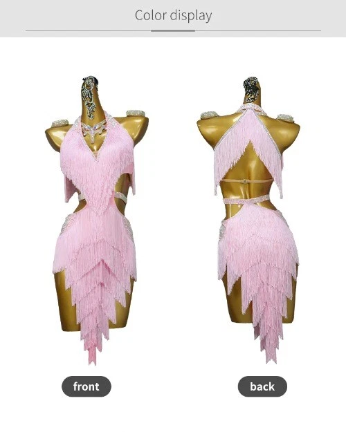 VETEMENTS Abito da ballo latino sexy donna festa gonna corta ragazza linea abbigliamento frange vestiti