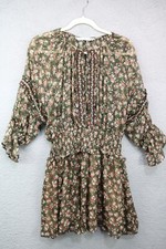 Zara 3/4 Puff Sleeves Sheer Beaded Dress-Lined-Size Medium-Cottagecore
